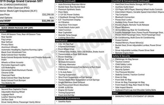 DODGE GRAND CARAVAN 2019 2C4RDGCGXKR543362 image